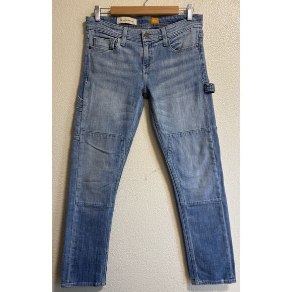 Pilcro and the Letterpress Jeans Women 26 Blue Double Knee Carpenter Cargo Jeans - Picture 1 of 11